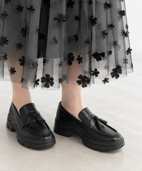 coca(ANDEX shoes product)(コカ)の「軽量 厚底 トラックソールローファー(ローファー・レディース・ブラック・SMALL/MEDIUM/LARGE)」の10枚目の写真