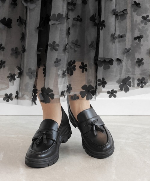 coca(ANDEX shoes product)(コカ)の「軽量 厚底 トラックソールローファー(ローファー・レディース・ブラック・SMALL/MEDIUM/LARGE)」の11枚目の写真