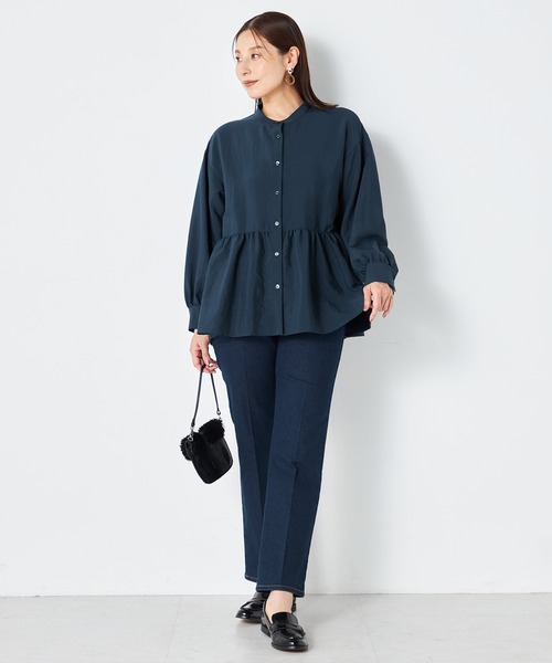 GALLORIA(ギャローリア)の「バンドカラーペプラムシャツ(シャツ/ブラウス・レディース・グリーン/ブラック・M/LL/L)」の7枚目の写真