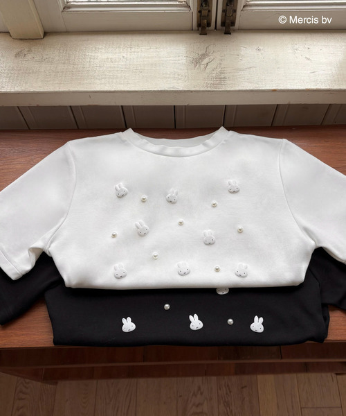 MIIA(ミーア)の「miffy ジュエルパールTシャツ(Tシャツ/カットソー・レディース・ブラック/オフホワイト・FREE)」の15枚目の写真