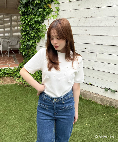 MIIA(ミーア)の「miffy ジュエルパールTシャツ(Tシャツ/カットソー・レディース・ブラック/オフホワイト・FREE)」の16枚目の写真
