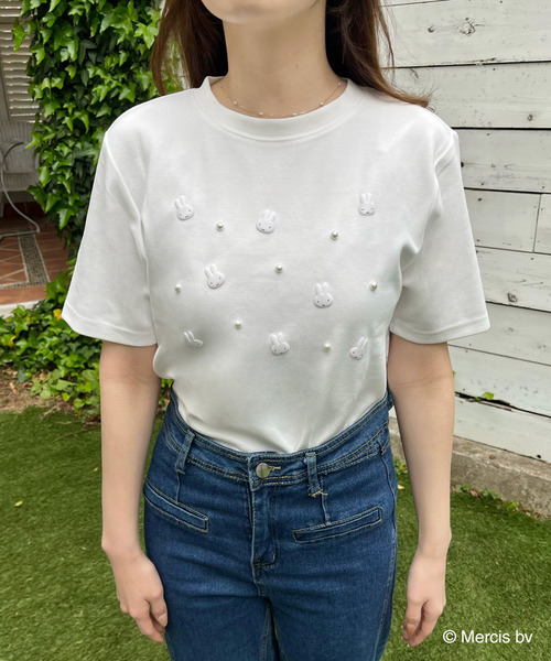 MIIA(ミーア)の「miffy ジュエルパールTシャツ(Tシャツ/カットソー・レディース・ブラック/オフホワイト・FREE)」の17枚目の写真