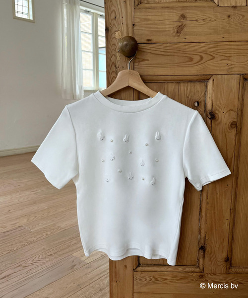 MIIA(ミーア)の「miffy ジュエルパールTシャツ(Tシャツ/カットソー・レディース・ブラック/オフホワイト・FREE)」の8枚目の写真
