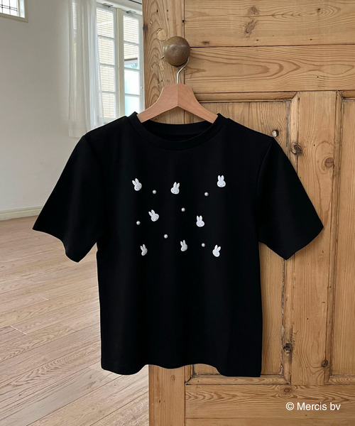 MIIA(ミーア)の「miffy ジュエルパールTシャツ(Tシャツ/カットソー・レディース・ブラック/オフホワイト・FREE)」の11枚目の写真