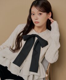 Chico | \SNSで話題/リボンティアードペプラムカーディガン(カーディガン/ボレロ)
