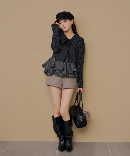 Chico（チコ）の「＼アイボリー再入荷／リボンティアードペプラムカーディガン（カーディガン/ボレロ・レディース・アイボリー/グレー/ピンクベージュ/ブラック・FREE）」の22枚目の写真