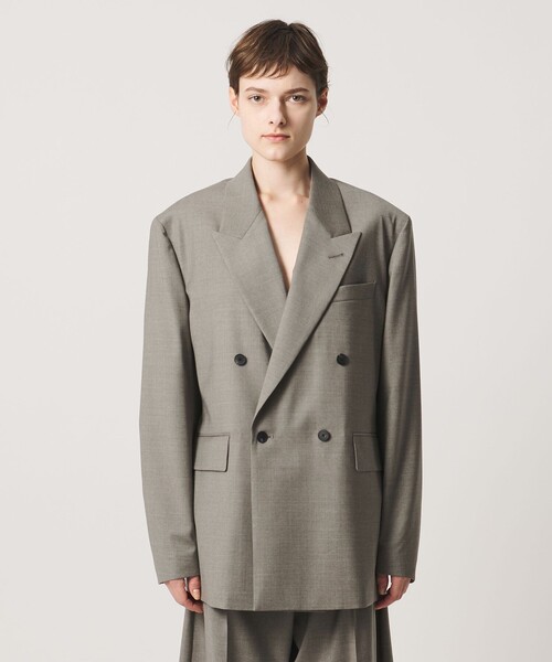 LOEFF(ロエフ)の「<LOEFF>ポプリン ボックス ジャケット(テーラードジャケット・レディース・ベージュ/ネイビー・0/1)」の7枚目の写真
