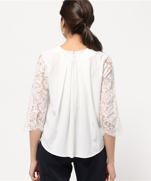 Discoat Parisien（ディスコートパリシアン）の「ラッセルレーススカラップブラウス（シャツ/ブラウス・レディース・オフホワイト/ブラック・ﾌﾘ-）」の8枚目の写真