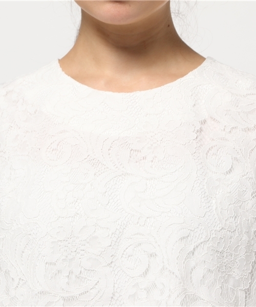 Discoat Parisien（ディスコートパリシアン）の「ラッセルレーススカラップブラウス（シャツ/ブラウス・レディース・オフホワイト/ブラック・ﾌﾘ-）」の9枚目の写真