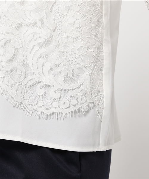 Discoat Parisien（ディスコートパリシアン）の「ラッセルレーススカラップブラウス（シャツ/ブラウス・レディース・オフホワイト/ブラック・ﾌﾘ-）」の4枚目の写真