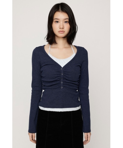 SLY（スライ）の「【大人気アイテムがWEB限定で再入荷！】LAYERED LIKE CUT TOPS レイヤードライクカットトップス 秋服（Tシャツ/カットソー・レディース・ネイビー/アイボリー/ライトブラック/ライトピンク・FREE）」の22枚目の写真