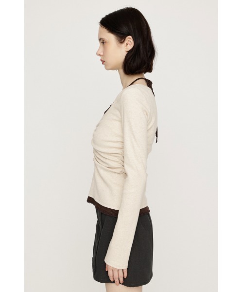 SLY（スライ）の「【大人気アイテムがWEB限定で再入荷！】LAYERED LIKE CUT TOPS レイヤードライクカットトップス 秋服（Tシャツ/カットソー・レディース・ネイビー/アイボリー/ライトブラック/ライトピンク・FREE）」の9枚目の写真