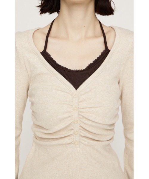 SLY（スライ）の「【大人気アイテムがWEB限定で再入荷！】LAYERED LIKE CUT TOPS レイヤードライクカットトップス 秋服（Tシャツ/カットソー・レディース・ネイビー/アイボリー/ライトブラック/ライトピンク・FREE）」の11枚目の写真