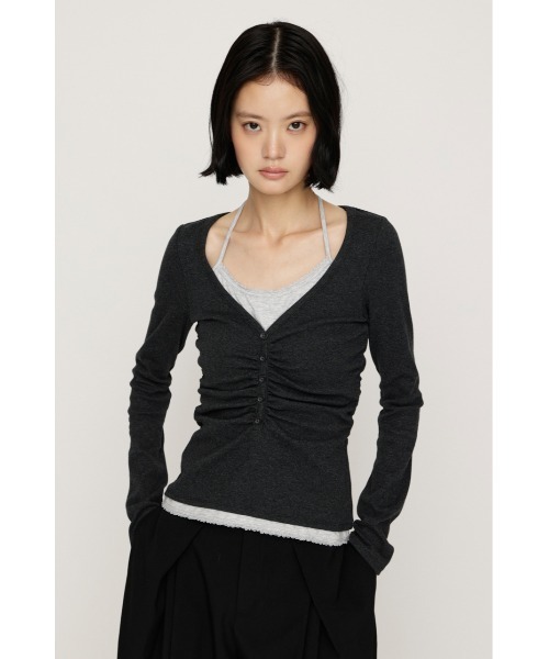 SLY（スライ）の「【大人気アイテムがWEB限定で再入荷！】LAYERED LIKE CUT TOPS レイヤードライクカットトップス 秋服（Tシャツ/カットソー・レディース・ネイビー/アイボリー/ライトブラック/ライトピンク・FREE）」の13枚目の写真