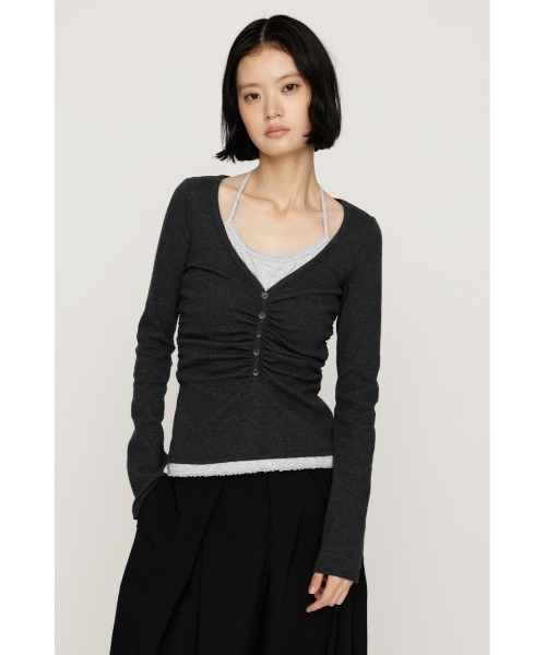 SLY（スライ）の「【大人気アイテムがWEB限定で再入荷！】LAYERED LIKE CUT TOPS レイヤードライクカットトップス 秋服（Tシャツ/カットソー・レディース・ネイビー/アイボリー/ライトブラック/ライトピンク・FREE）」の15枚目の写真