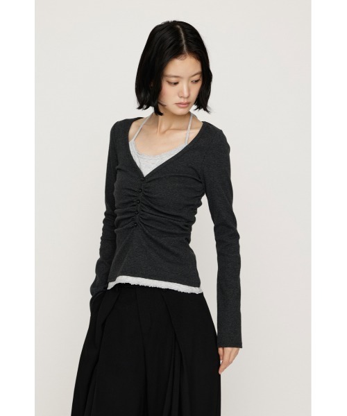 SLY（スライ）の「【大人気アイテムがWEB限定で再入荷！】LAYERED LIKE CUT TOPS レイヤードライクカットトップス 秋服（Tシャツ/カットソー・レディース・ネイビー/アイボリー/ライトブラック/ライトピンク・FREE）」の16枚目の写真