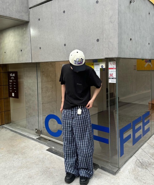 ampm(エーエムピーエム)の「韓国ストリート チェック柄 ワイドパンツ オーバーサイズ 膝切替脱着(その他パンツ・メンズ・ネイビー・LARGE/MEDIUM/SMALL)」の6枚目の写真