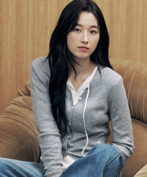 MIND BRIDGE WOMEN（マインドブリッジウーマン）の「[W]ウール混紡 vneck リブカーディガン - 2color（カーディガン/ボレロ・レディース・ライトグレー/オリーブ・SMALL/MEDIUM）」の9枚目の写真