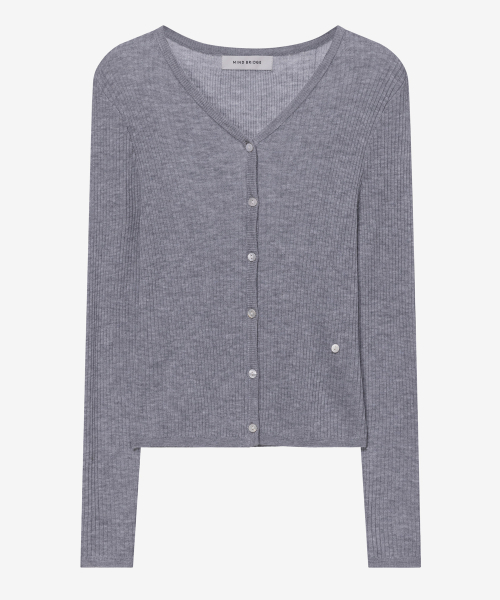 MIND BRIDGE WOMEN（マインドブリッジウーマン）の「[W]ウール混紡 vneck リブカーディガン - 2color（カーディガン/ボレロ・レディース・ライトグレー/オリーブ・SMALL/MEDIUM）」の15枚目の写真