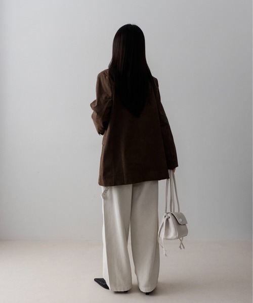 on:nue（オンニュ）の「【on:nue】フェイクスエードテーラードジャケット /26-27 AW COLLECTION（テーラードジャケット・レディース・ブラウン/カーキ・FREE）」の3枚目の写真