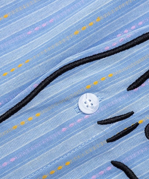 HOOK(フック)の「HOOK for girls 猫 刺繍 ストライプ オーバーシャツ ブラウス(シャツ/ブラウス・レディース・ブルー/イエロー・FREE)」の20枚目の写真