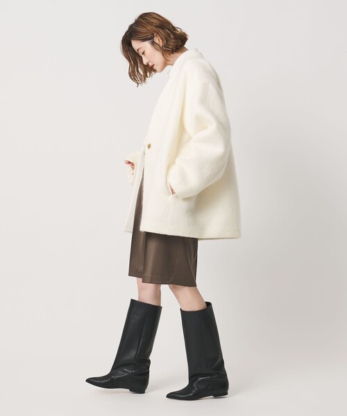 conte（コンテ）の「＜conte＞アシンメトリー タック ハーフパンツ（その他パンツ・レディース・ブラック/ダークブラウン・38/36）」の10枚目の写真