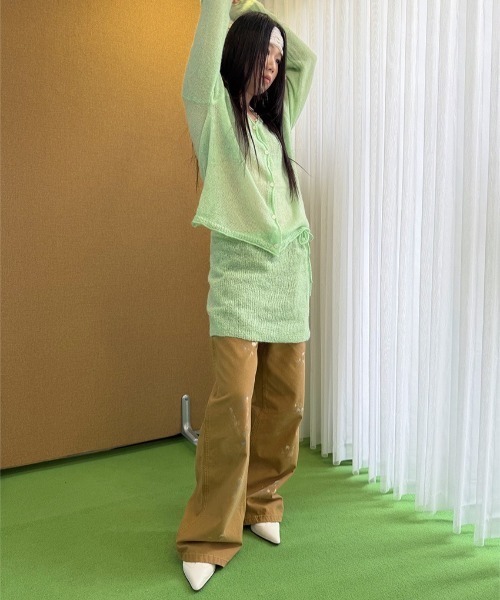 LAMPOON(ランプーン)の「【LAMPOON】ニットセットアップ(セットアップ・レディース・グレー/グリーン・FREE)」の3枚目の写真