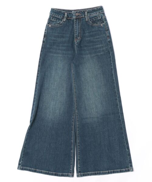LAULEN(ローレン)の「nuance color flare wide pants /ニュアンスカラーフレアワイドパンツ(デニムパンツ・レディース・ブルー/グレー/ベージュ・M/S)」の3枚目の写真
