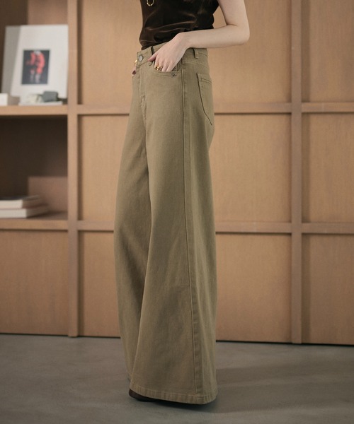 LAULEN(ローレン)の「nuance color flare wide pants /ニュアンスカラーフレアワイドパンツ(デニムパンツ・レディース・ブルー/グレー/ベージュ・M/S)」の20枚目の写真