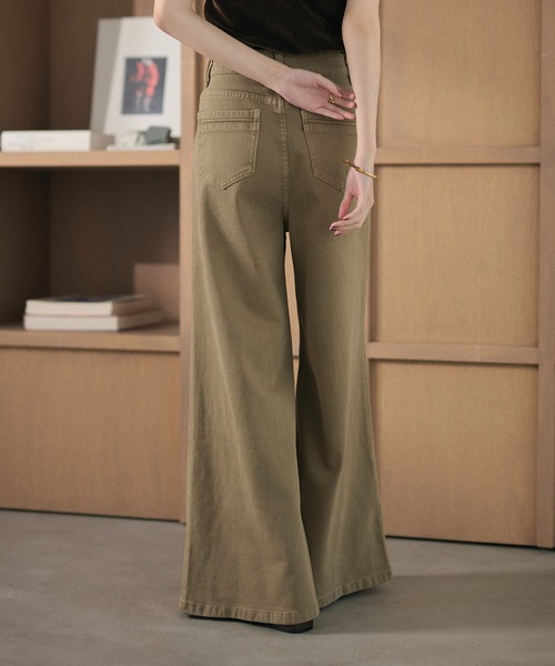 LAULEN(ローレン)の「nuance color flare wide pants /ニュアンスカラーフレアワイドパンツ(デニムパンツ・レディース・ブルー/グレー/ベージュ・M/S)」の21枚目の写真