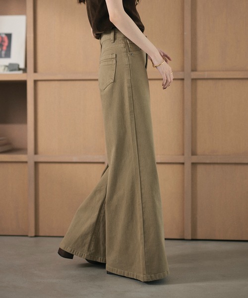 LAULEN(ローレン)の「nuance color flare wide pants /ニュアンスカラーフレアワイドパンツ(デニムパンツ・レディース・ブルー/グレー/ベージュ・M/S)」の22枚目の写真