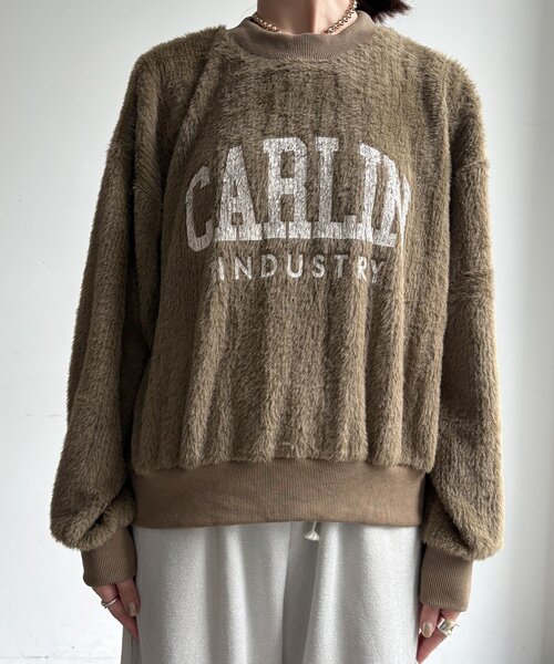DouDou（ドゥドゥ）の「【WEB限定】 カレッジロゴクループルオーバー（Tシャツ/カットソー・レディース・カーキ/チャコールグレー/アイボリー・FREE）」の19枚目の写真