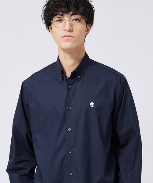 TAKEO KIKUCHI（タケオキクチ）の「【LIMITED】ワンポイント刺繍ボタンダウンシャツ（シャツ/ブラウス・メンズ・ホワイト系/ベージュ/ライトブルー/ネイビー・03/04/02/01）」の9枚目の写真