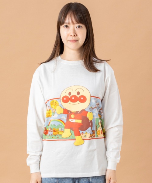 ANPANMAN KIDS COLLECTION(アンパンマンキッズコレクション)の「アンパンマンとなかまたち長袖Tシャツ 大人(Tシャツ/カットソー・メンズ・オフホワイト・S/M/L/LL)」の1枚目の写真