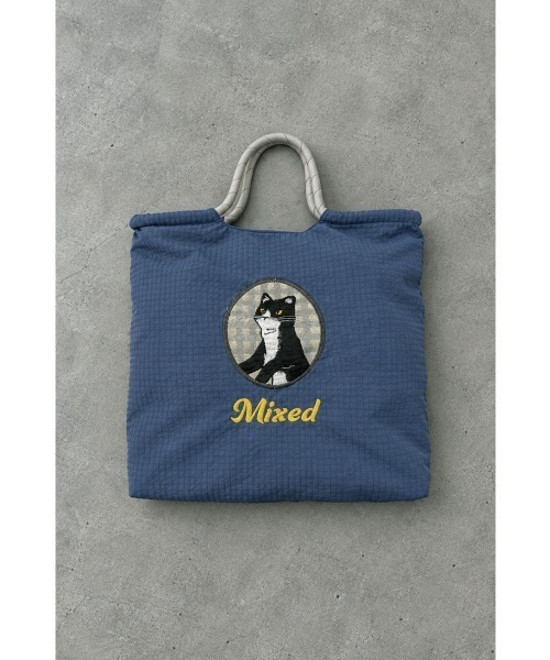 marjour(マージュール)の「CAT EMBROIDERY TEXTURE TOTE BAG(トートバッグ・レディース・グレー/ブラウン/ピンク/ブルー・FREE)」の7枚目の写真