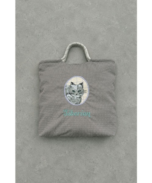 marjour(マージュール)の「CAT EMBROIDERY TEXTURE TOTE BAG(トートバッグ・レディース・グレー/ブラウン/ピンク/ブルー・FREE)」の8枚目の写真
