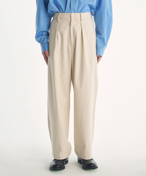 VICTIM（ヴィクティム）の「VICTIM ヴィクティム / EASY CHINO SLACKS タックワイドチノスラックス ストレッチイージーパンツ / VTM-26-P-116（チノパンツ・メンズ・ブラック/ブラウン/オフホワイト・1/2/3）」の11枚目の写真