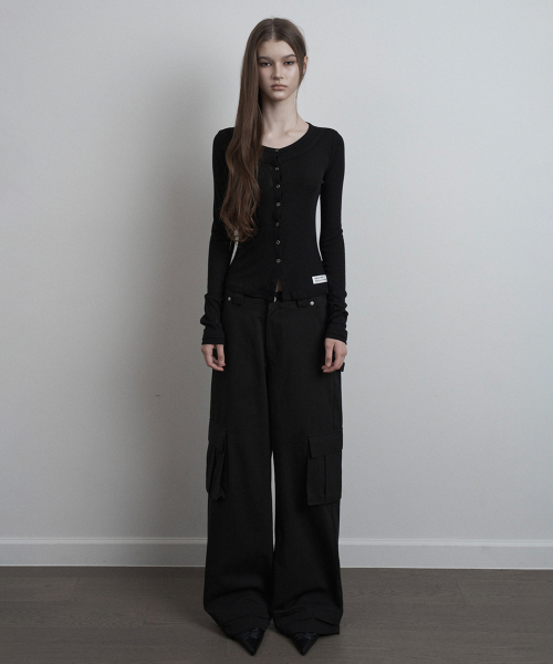 INEGI(イネギ)の「Silvery Layered Cardigan (black)(カーディガン/ボレロ・レディース・その他・ONE SIZE)」の2枚目の写真