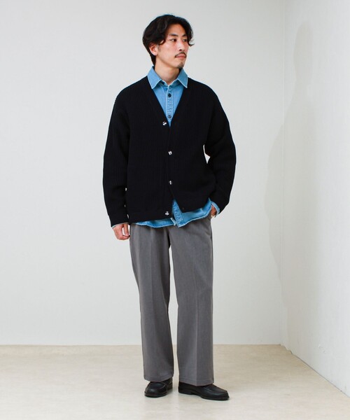 GLOSTER(グロスター)の「JOIN ワッフルカーディガン(カーディガン/ボレロ・メンズ・パープル/ブラック/ホワイト・M/S/L)」の6枚目の写真