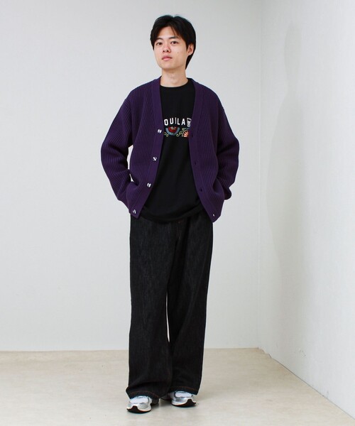 GLOSTER(グロスター)の「JOIN ワッフルカーディガン(カーディガン/ボレロ・メンズ・パープル/ブラック/ホワイト・M/S/L)」の19枚目の写真