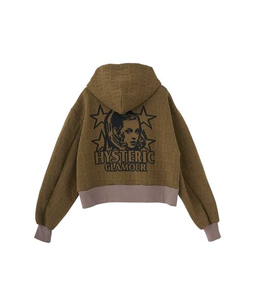 HYSTERIC GLAMOUR(ヒステリックグラマー)の「HYSTERIC DELIGHT ショート丈パーカー(パーカー・レディース・パープル/カーキ/ブラック・FREE)」の3枚目の写真