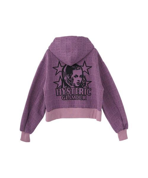 HYSTERIC GLAMOUR(ヒステリックグラマー)の「HYSTERIC DELIGHT ショート丈パーカー(パーカー・レディース・パープル/カーキ/ブラック・FREE)」の4枚目の写真