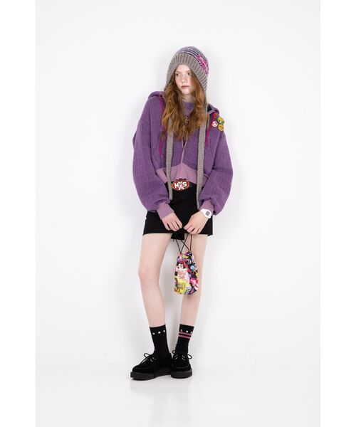 HYSTERIC GLAMOUR(ヒステリックグラマー)の「HYSTERIC DELIGHT ショート丈パーカー(パーカー・レディース・パープル/カーキ/ブラック・FREE)」の6枚目の写真