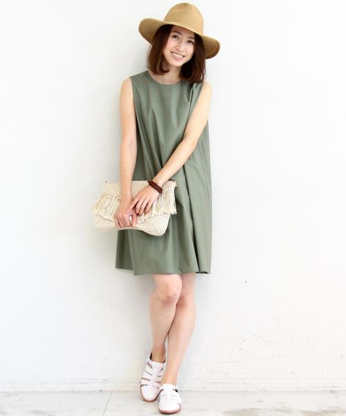 BEAUTY&YOUTH UNITED ARROWS（ビューティーアンドユースユナイテッドアローズ）の「BY∵ タイプライターAラインオールインワン（つなぎ/オールインワン・レディース・ブラウン/オリーブ・FREE）」の4枚目の写真