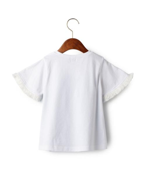 green label relaxing（グリーンレーベルリラクシング）の「■■■フリンジ キリカエ プルオーバー◆（Tシャツ/カットソー・キッズ・オフホワイト/ネイビー・105/125/135/115）」の8枚目の写真