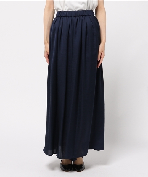 NATURAL BEAUTY BASIC（ナチュラルビューティーベーシック）の「ウィンテージサテンスカウチョ（その他パンツ・レディース・ベージュ/ネイビー・SMALL/MEDIUM）」の5枚目の写真