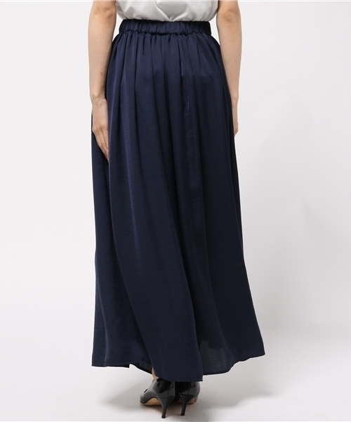 NATURAL BEAUTY BASIC（ナチュラルビューティーベーシック）の「ウィンテージサテンスカウチョ（その他パンツ・レディース・ベージュ/ネイビー・SMALL/MEDIUM）」の7枚目の写真