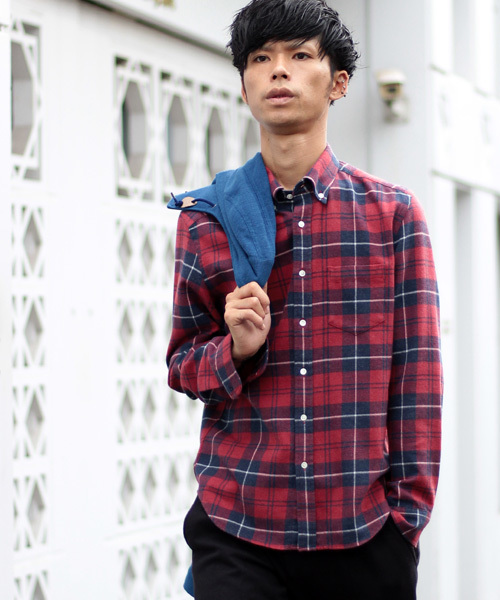 ESSENTIAL GARMENT MEN'S BIGI（エッセンシャルガーメントメンズビギ）の「【2016-17 A/W新作】起毛 BDチェックシャツ/raised fabric（シャツ/ブラウス・メンズ・ホワイト/レッド/ブルー・S/L/M）」の10枚目の写真