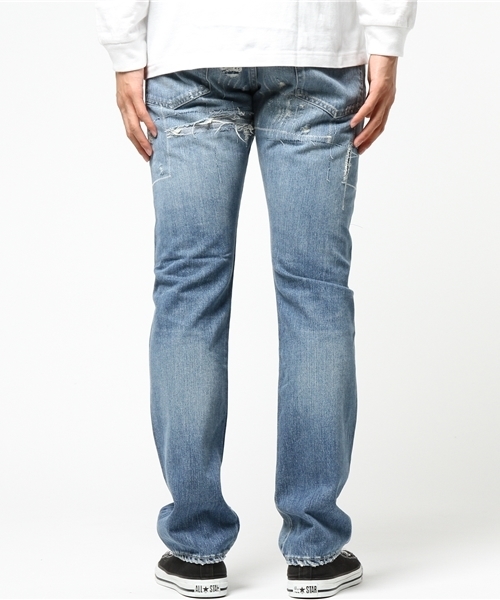 HYSTERIC GLAMOUR（ヒステリックグラマー）の「DAM/DR加工デニム スリムストレートPT（デニムパンツ・メンズ・インディゴブルー・28inch/29inch/30inch/31inch/32inch/34inch）」の3枚目の写真