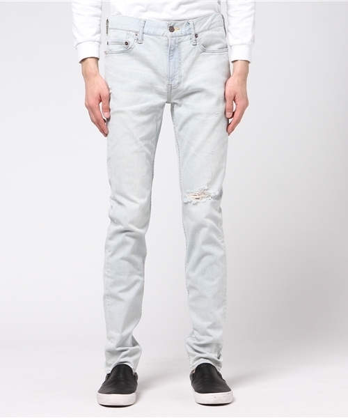 HYSTERIC GLAMOUR（ヒステリックグラマー）の「USED加工Sデニム スリムパンツ（デニムパンツ・メンズ・ホワイト/インディゴブルー・28inch/29inch/30inch/31inch/32inch/34inch）」の5枚目の写真